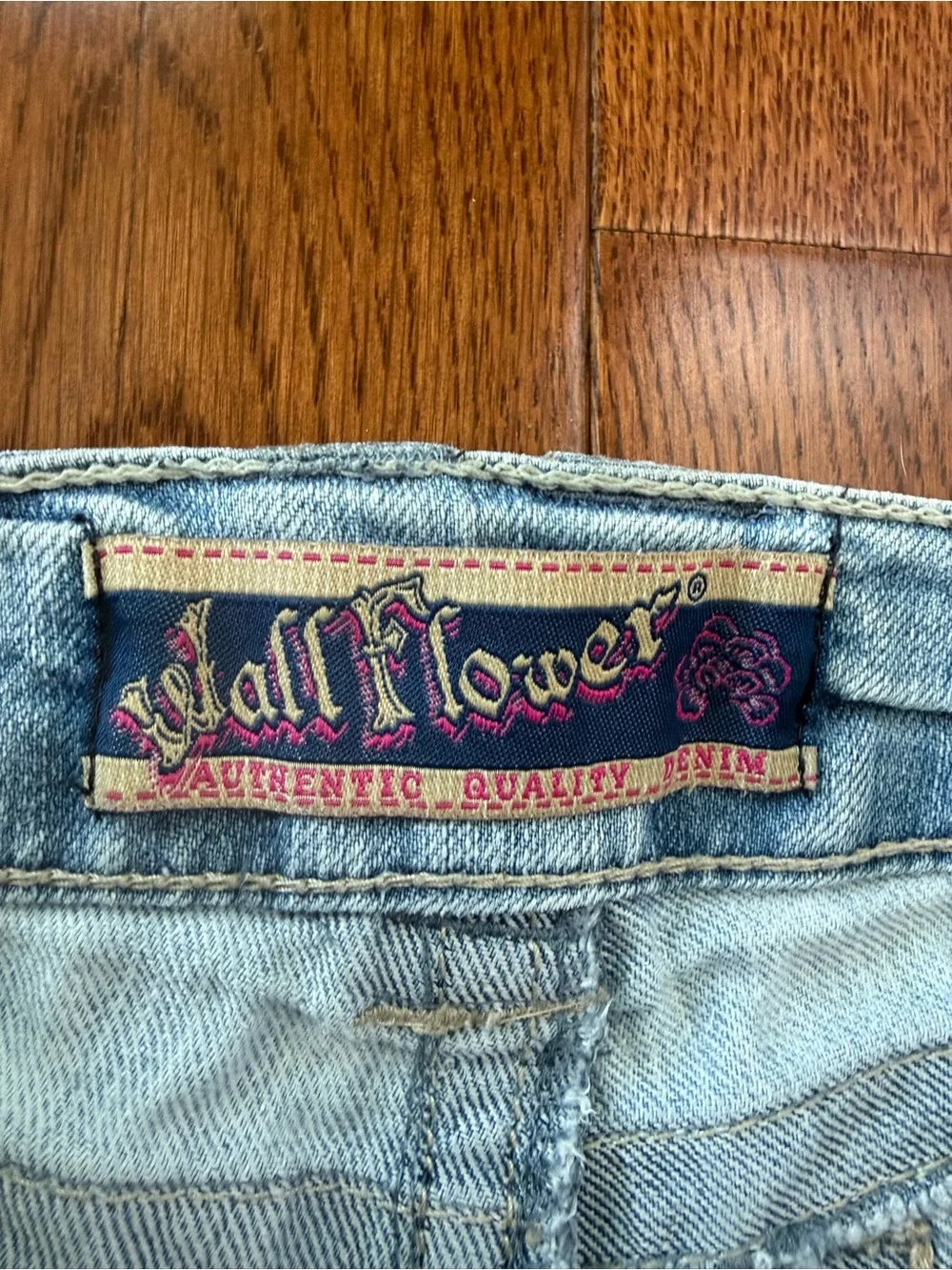 Wallflower Light Blue Distressed Denim Shortie Shorts